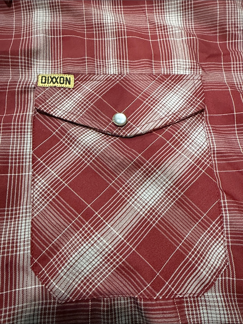 DIXXON Red and White Plaid Short-Sleeve Button-Down Shirt - Picture 3 of 6